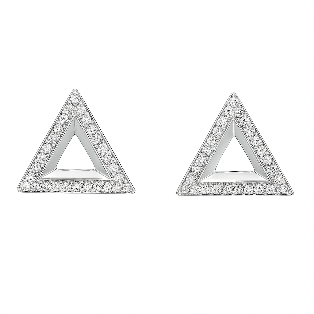 Brand Avenue 925 Silver Triangle Stud Earrings