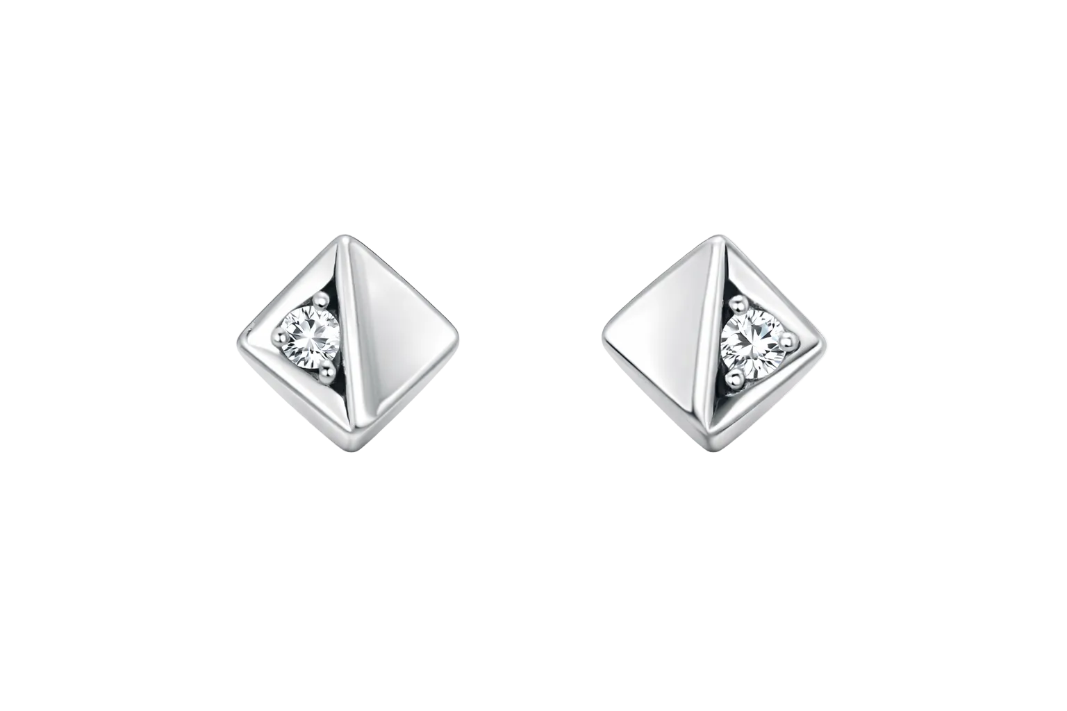 Brand Avenue 925 Silver Stud Earrings with Cubic Zirconia