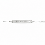 Brand Avenue 925 Silver "God Bless You" Engraved Bracelet