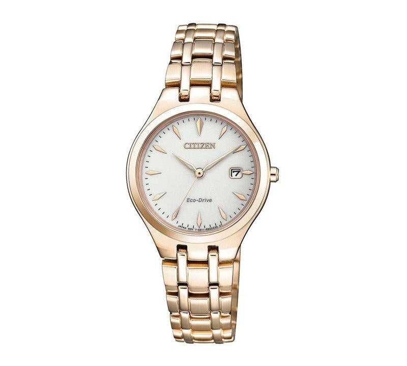 Citizen Eco-Drive Rose Gold Ladies Date Dress Watch