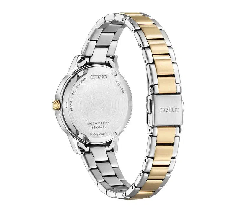 Citizen Eco-drive Ladies White Dial Two Tone
