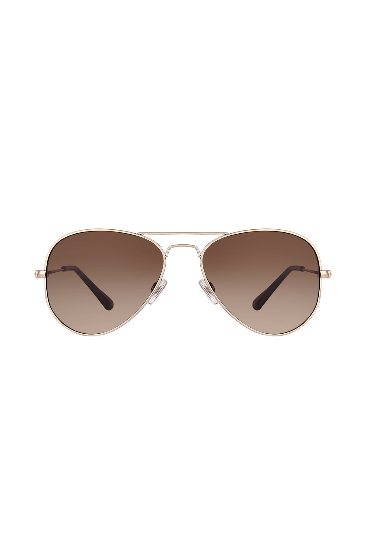 Daniel Klein Gold Aviator Sunglasses with Brown Gradient Lenses