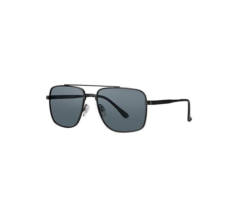 Daniel Klein Black Metal Square Aviator Sunglasses