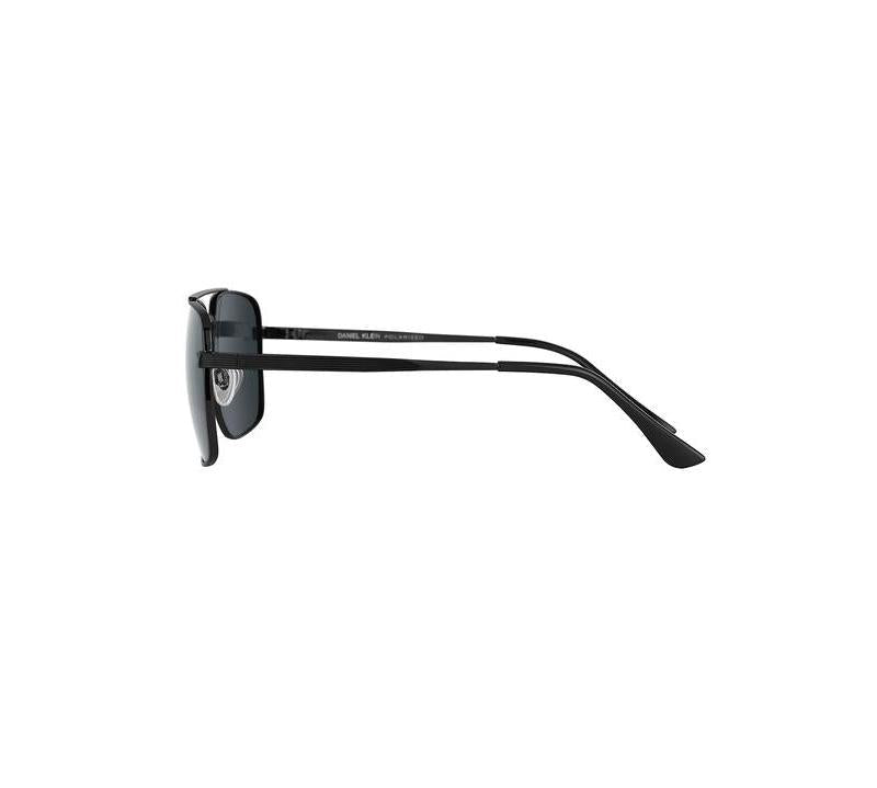 Daniel Klein Black Metal Square Aviator Sunglasses