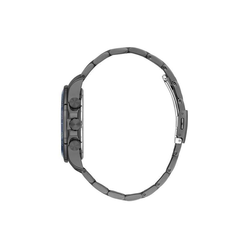 Daniel Klein men's quartz watch featuring a sleek metallic strap and a striking blue dial in a durable round design.