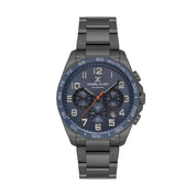 Daniel Klein men's quartz watch featuring a blue multifunction dial and durable metallic strap for a refined, professional look.