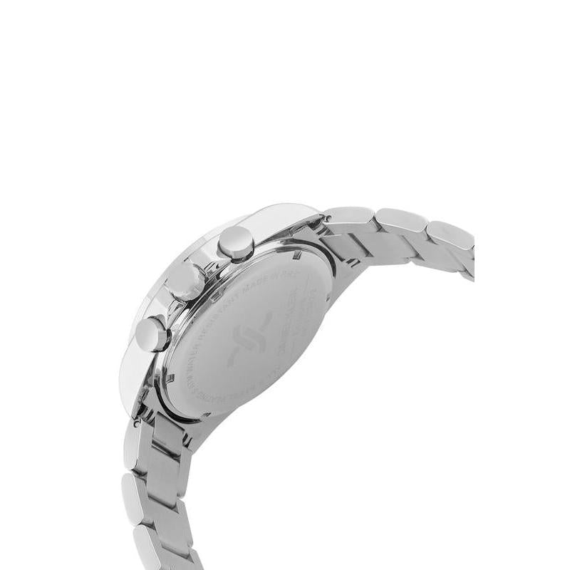Back view of Daniel Klein men's quartz watch featuring a durable metallic strap and sleek stainless steel casing.