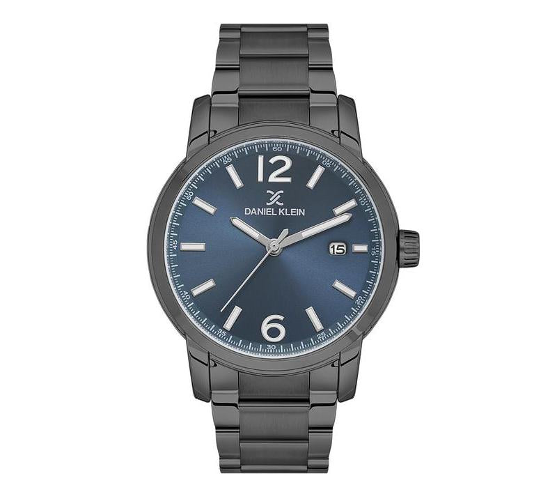 Daniel Klein IP Black, Blue Dial 3 Hands Watch