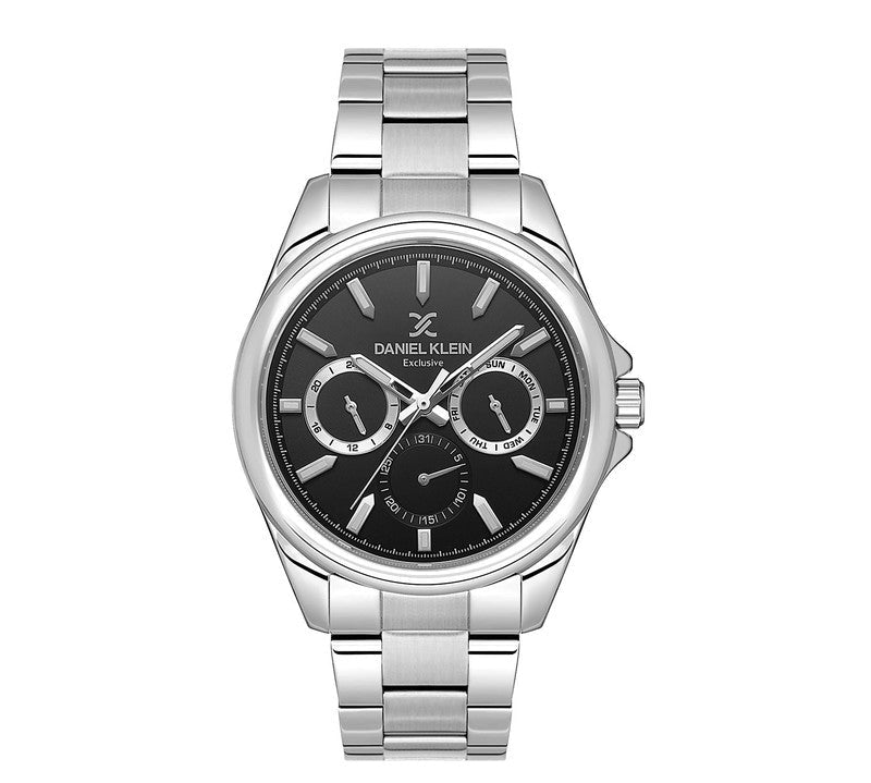 Daniel Klein Multifunction Stainless Steel Black Dial Watch