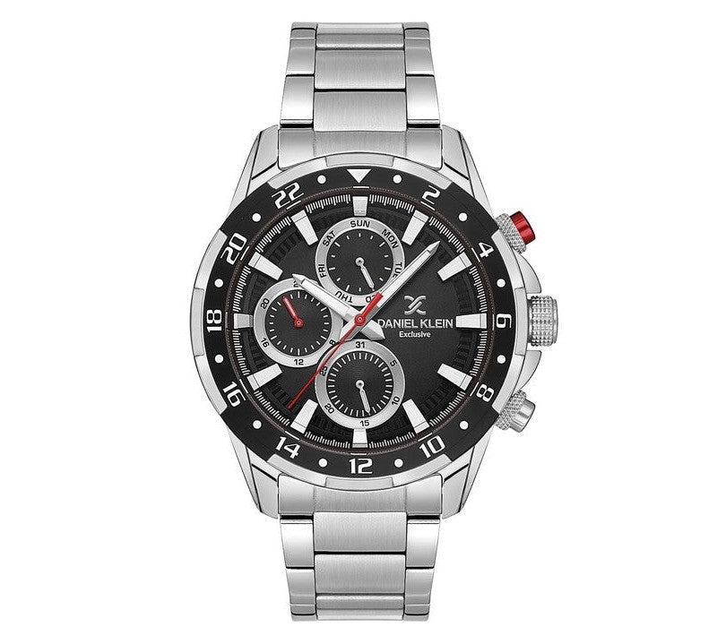 Daniel Klein Multifunction Stainless Steel Black Dial Watch