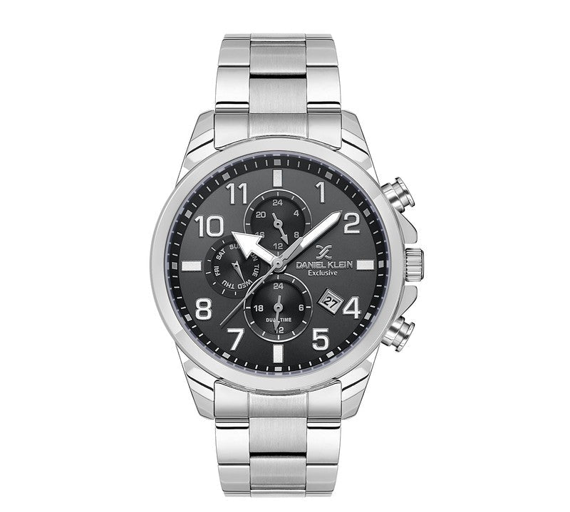 Daniel Klein Multifunction Stainless Steel Black Dial Watch