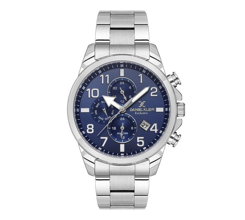 Daniel Klein Multifunction Stainless Steel Blue Dial Watch