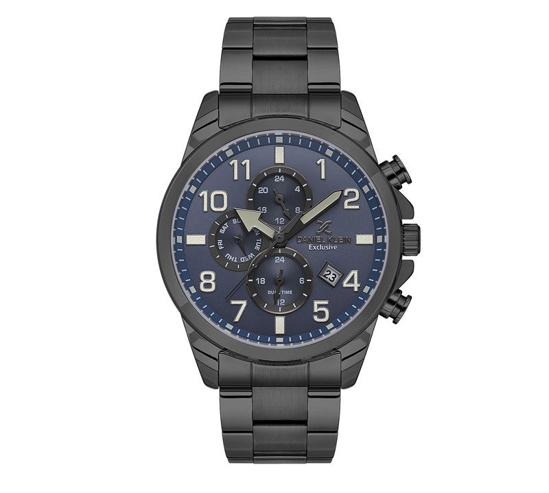 Daniel Klein Multifunction Stainless Steel Blue Dial Watch