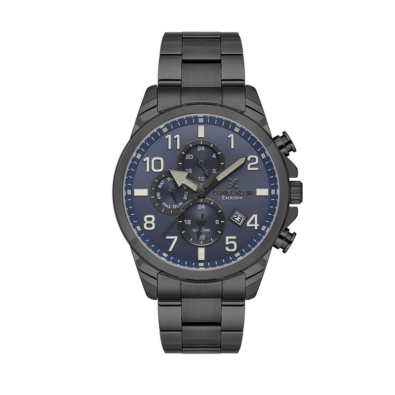 Daniel Klein Multifunction Stainless Steel Blue Dial Watch