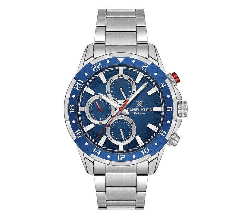 Daniel Klein Multifunction Stainless Steel Blue Dial Watch