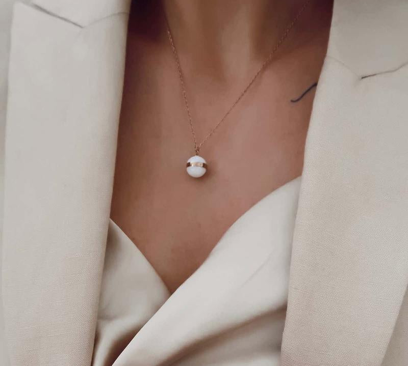 Daniel Wellington Aspiration Necklace Rose Gold White