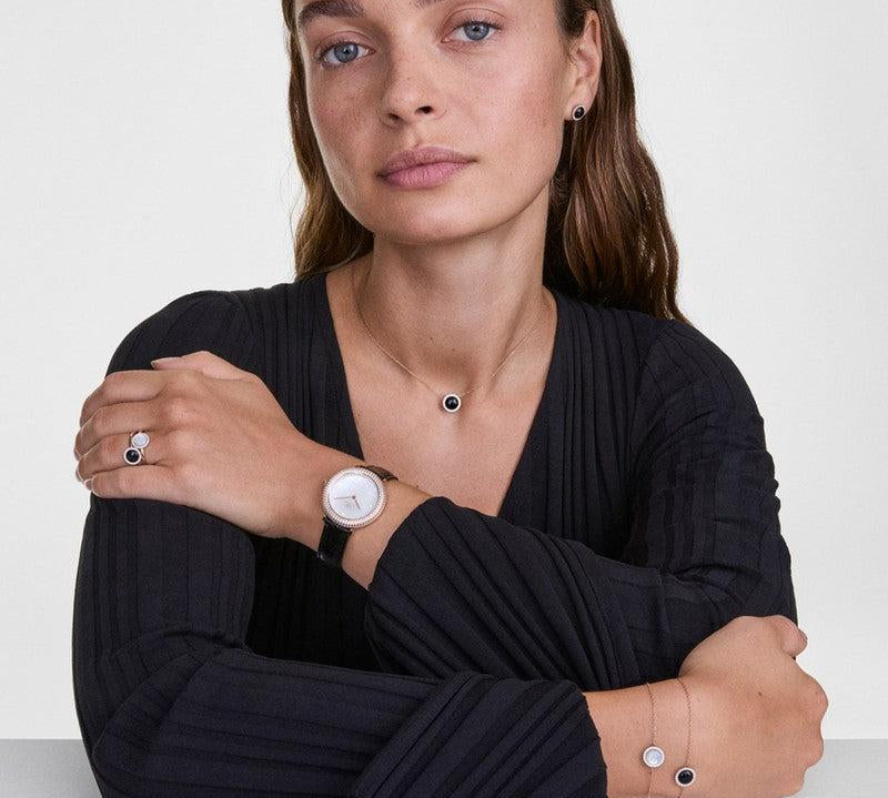 Daniel Wellington Crystalline Bezel Black Croc Rose Gold