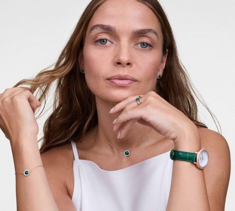 Daniel Wellington Crystalline Bezel Green Croc Rose Gold