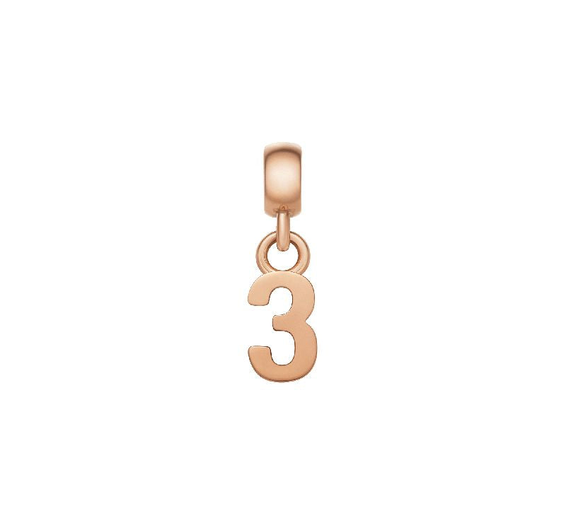 Daniel Wellington Number 3 Charm Rose Gold