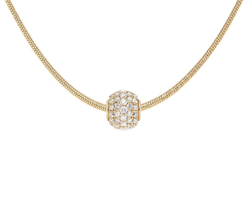 Daniel Wellington PavÃ© Orb White Crystal Charm Gold