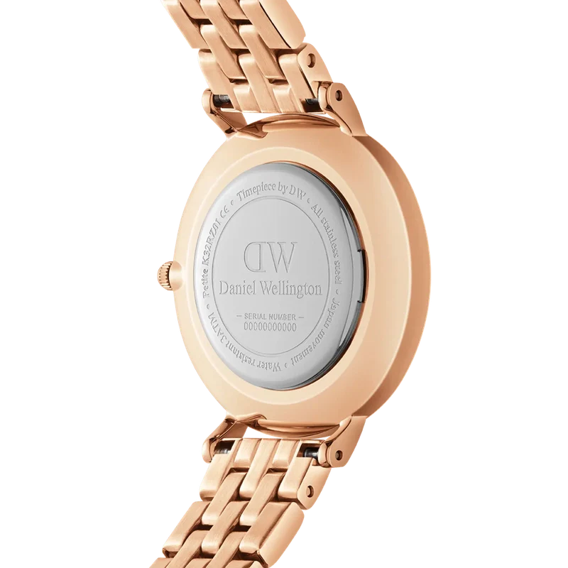 Daniel Wellington Petite Lumine 5-Link White Mother of Pearl Rose Gold 28mm Watch