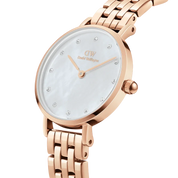 Daniel Wellington Petite Lumine 5-Link White Mother of Pearl Rose Gold 28mm Watch