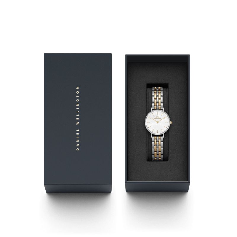 Daniel Wellington Petite Lumine Bezel 5-Link Two-Tone MOP 28mm