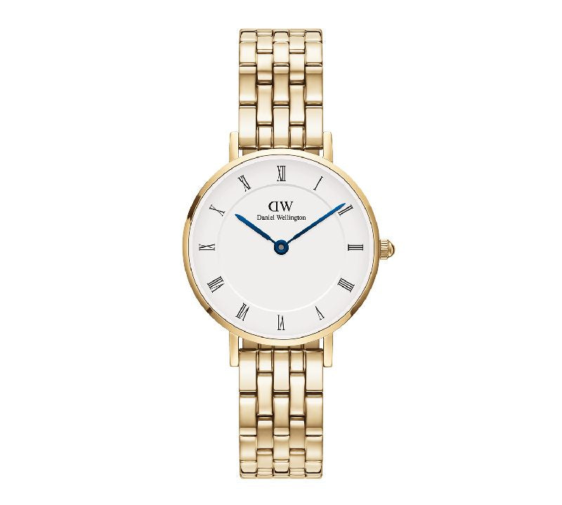 Daniel Wellington Petite Roman Numerals 5-Link Gold 28mm Watch