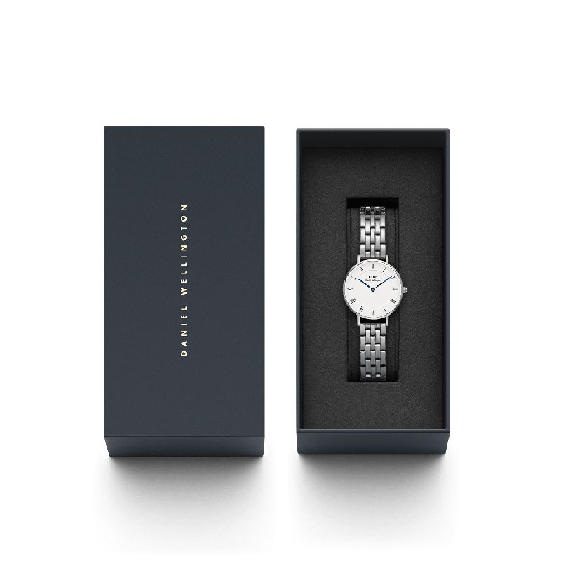 Daniel Wellington Petite Roman Numerals 5-Link Silver 28mm Watch