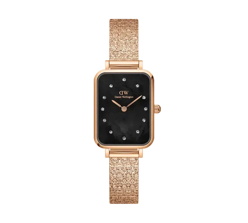 Daniel Wellington Quadro Lumine Pressed Piano Rose Gold Watch 20x26mm