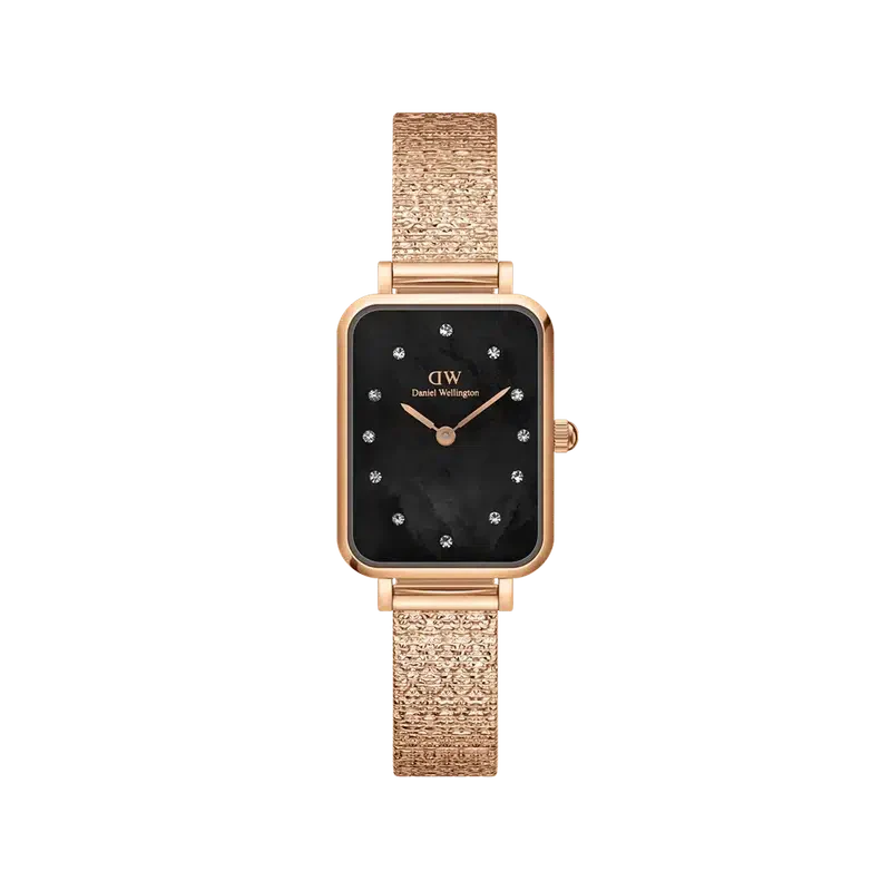 Daniel Wellington Quadro Lumine Pressed Piano Rose Gold Watch 20x26mm