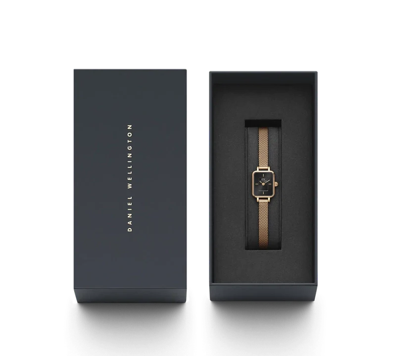 Daniel Wellington Quadro Mini-Onyx Onyx Sunray Rose Gold 15.4x18.2 Watch