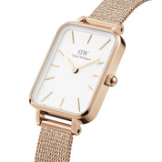 Daniel Wellington Quadro Pressed Melrose Gents Mesh Rose Gold White