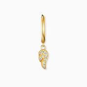 Engelsrufer Flying Wings Gold Hoop Earrings with Zirconia