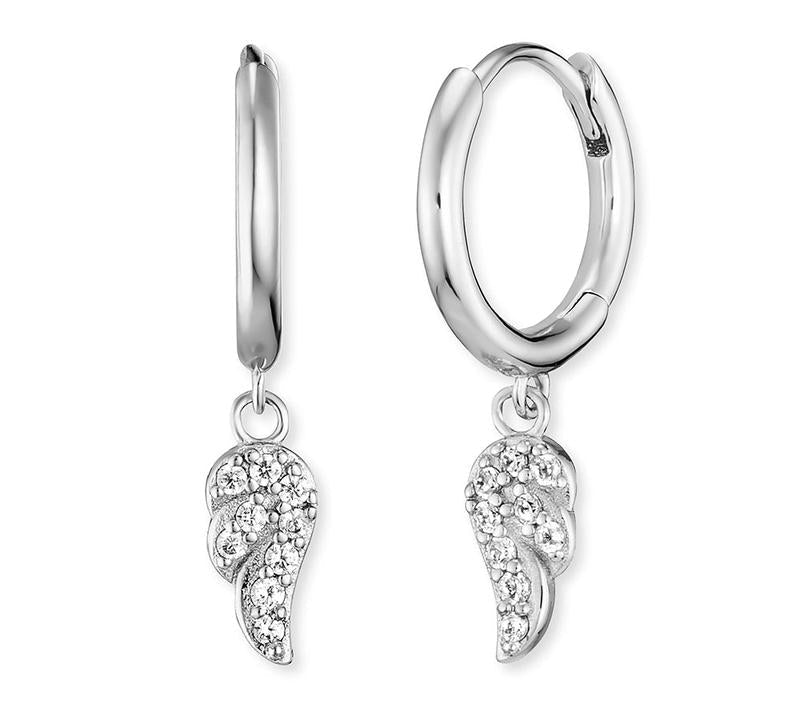 Engelsrufer Flying Wings Hoop Earrings with Zirconia