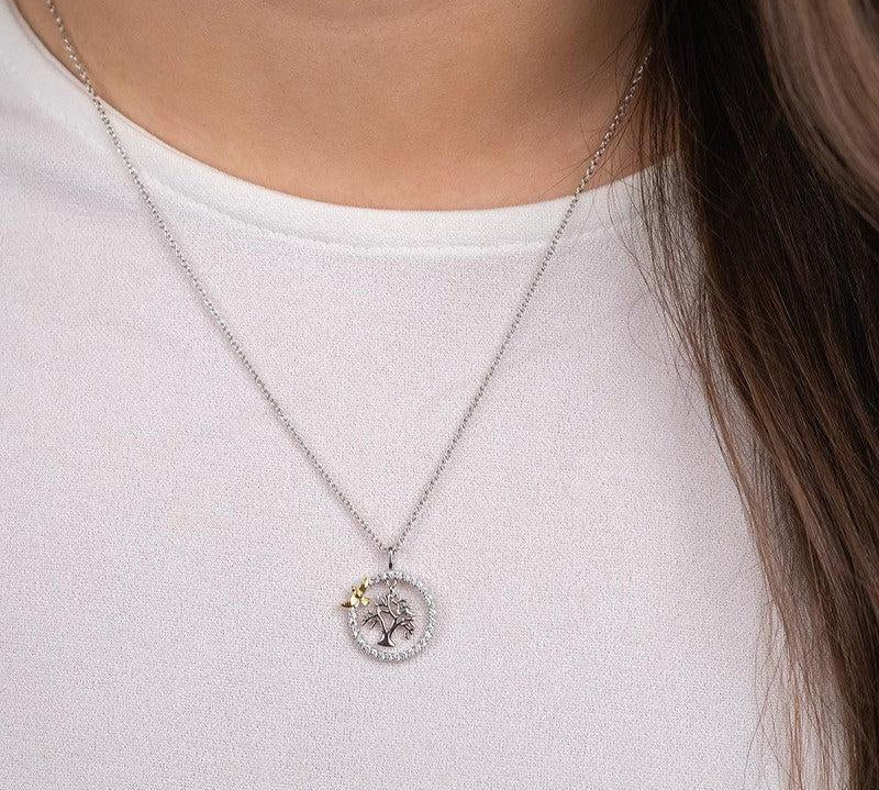 Engelsrufer Necklace Tree of Life with Bird & Zirconia