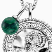 Engelsrufer Silver Capricorn Malachite With Zirconia Necklace