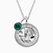 Engelsrufer Silver Capricorn Malachite With Zirconia Necklace