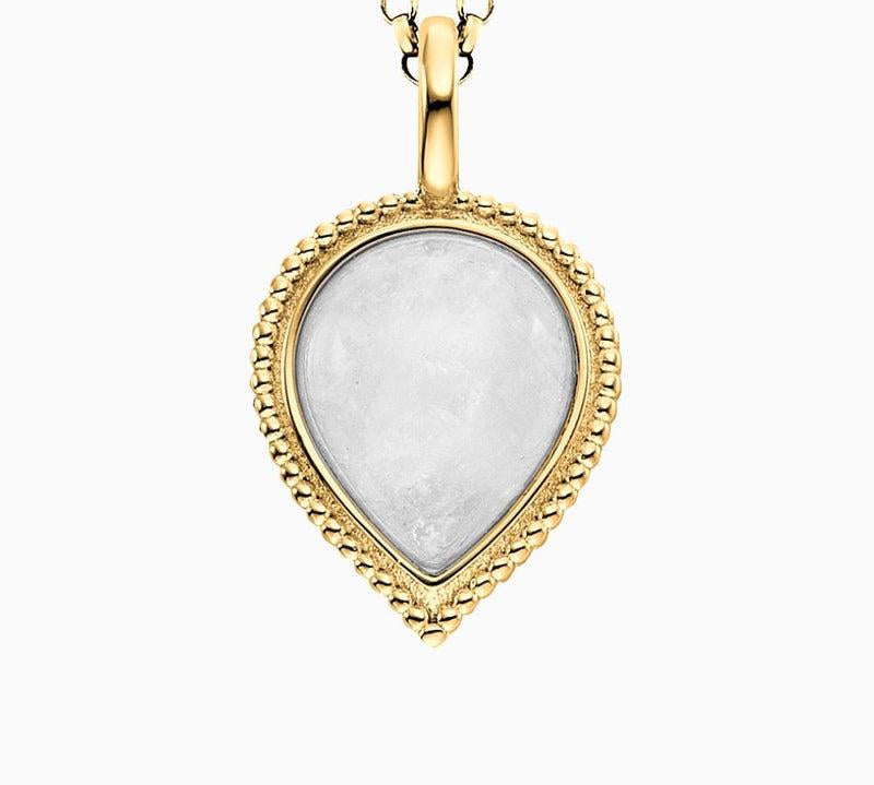 Engelsrufer Silver Pure Moondrop Gold Plated With Moonstone Chain With Pendant