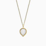 Engelsrufer Silver Pure Moondrop Gold Plated With Moonstone Chain With Pendant