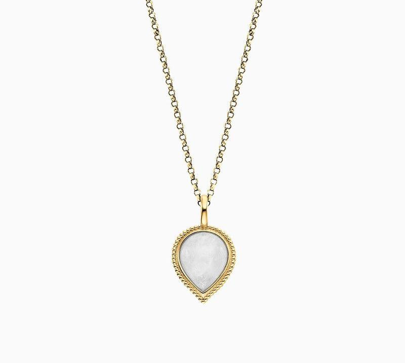 Engelsrufer Silver Pure Moondrop Gold Plated With Moonstone Chain With Pendant