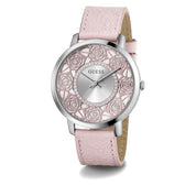 GUESS Ladies Pink Silver Tone Analog Watch GW0529L1