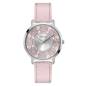 GUESS Ladies Pink Silver Tone Analog Watch GW0529L1