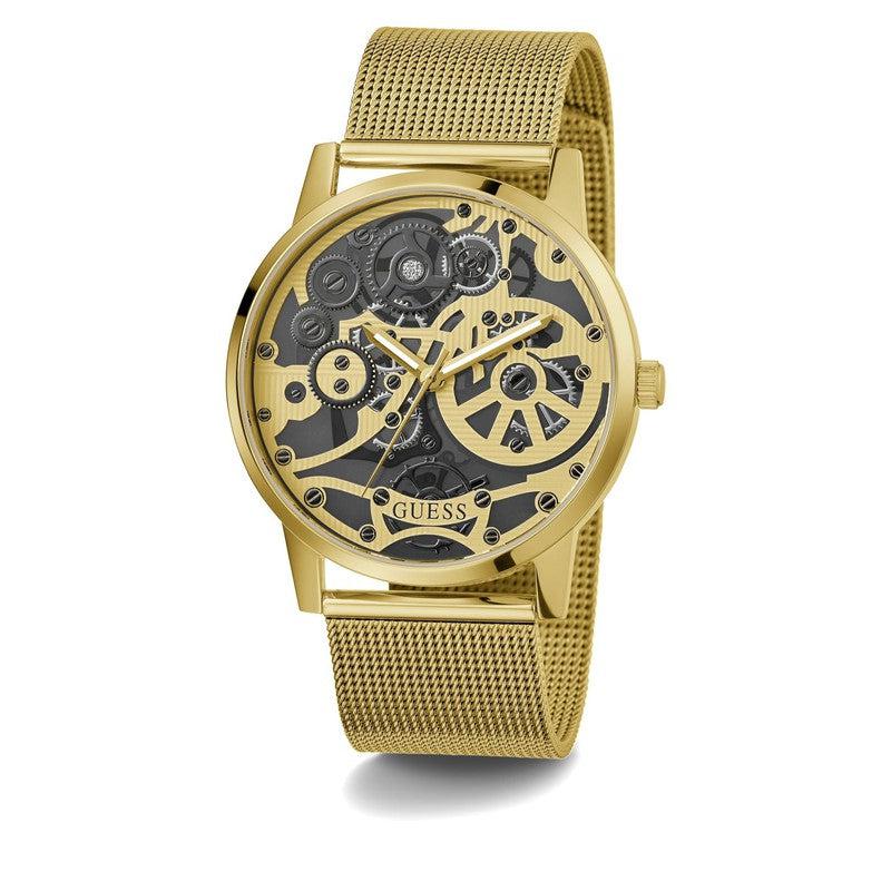 GUESS Mens Gold Tone Analog Watch GW0538G2