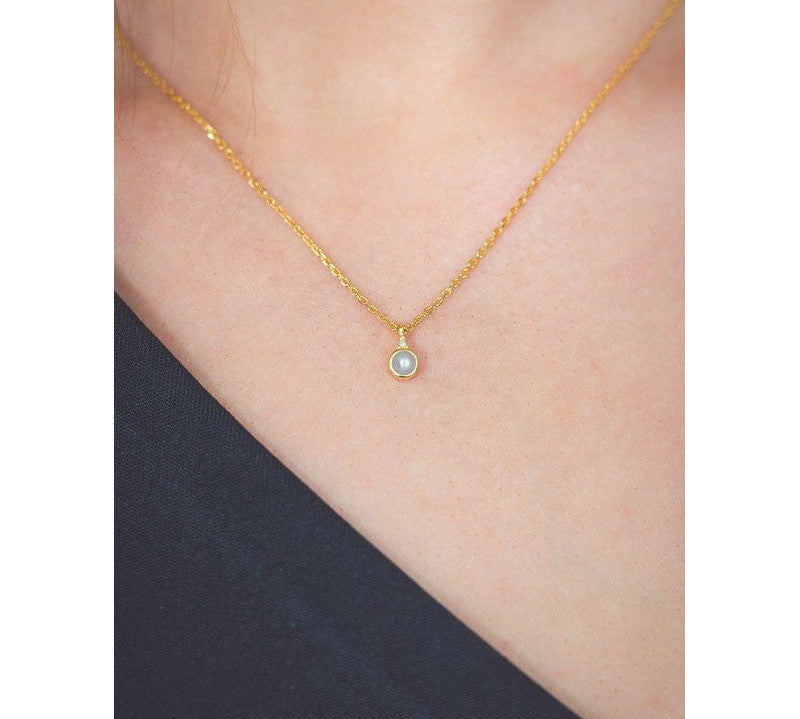 Georgini Freshwater Pearl and Diamond June Pendant - Gold