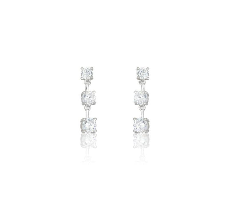 Georgini Gifts Trilogy Silver Earrings with Cubic Zirconia