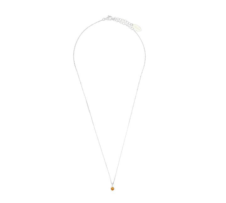 Georgini Natural Citrine and Diamond November Pendant - Silver