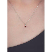 Georgini Natural Garnet and Diamond January Pendant - Silver
