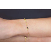 Georgini Natural Garnet and Two Natural Diamond January Bracelet - Gold