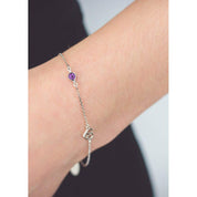 Georgini Natural Garnet and Two Natural Diamond January Bracelet - Silver